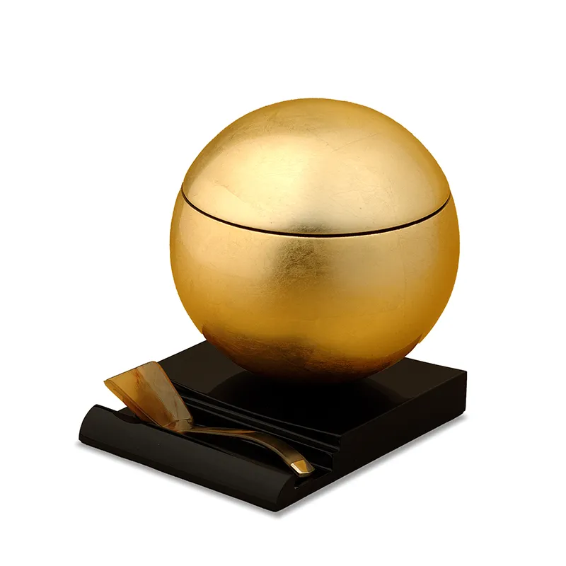 Hộp trà tròn vàng