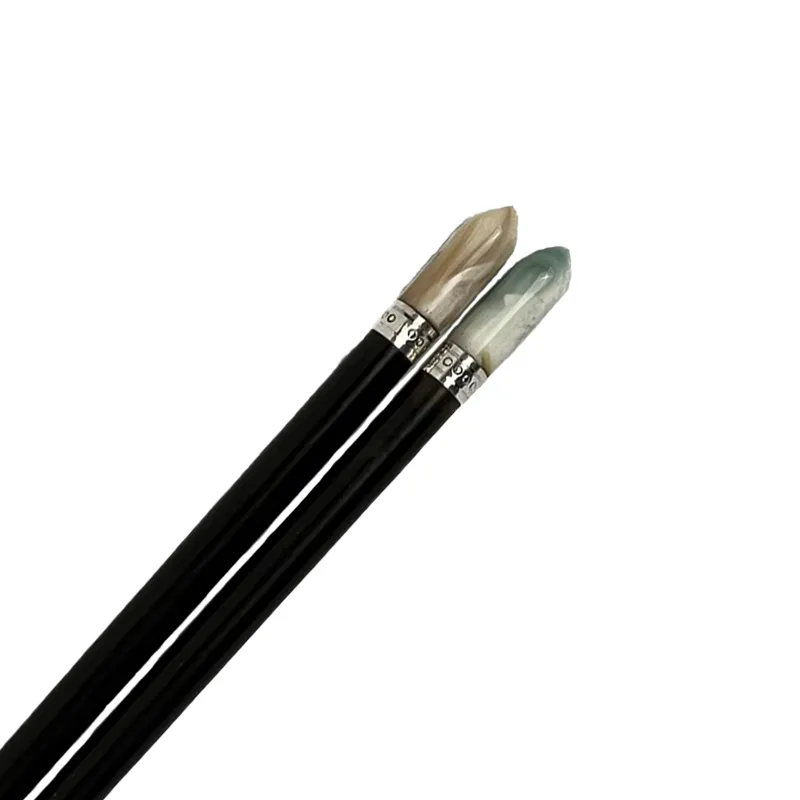 Đũa gỗ đen ốc xác nhọn bọc bạc