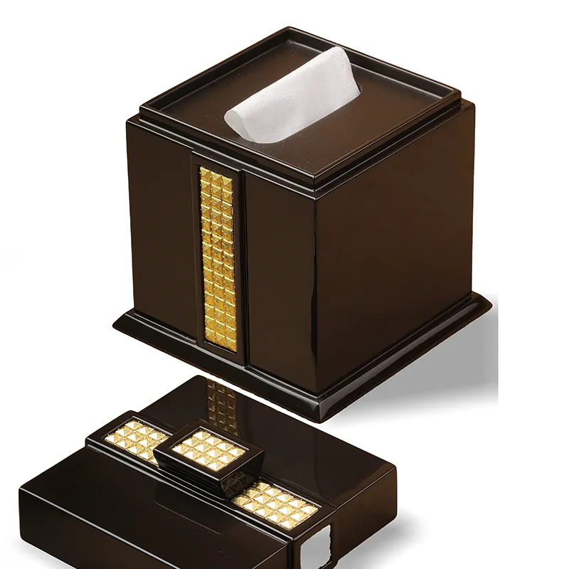 Hộp khăn giấy vuông đen