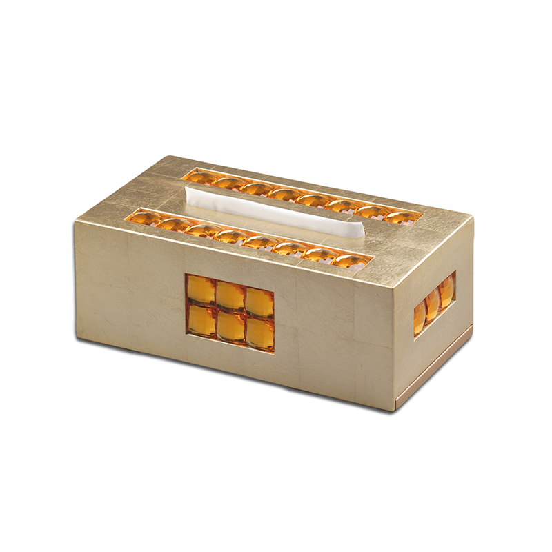 RECTANGLE GOLD TISSUE BOX