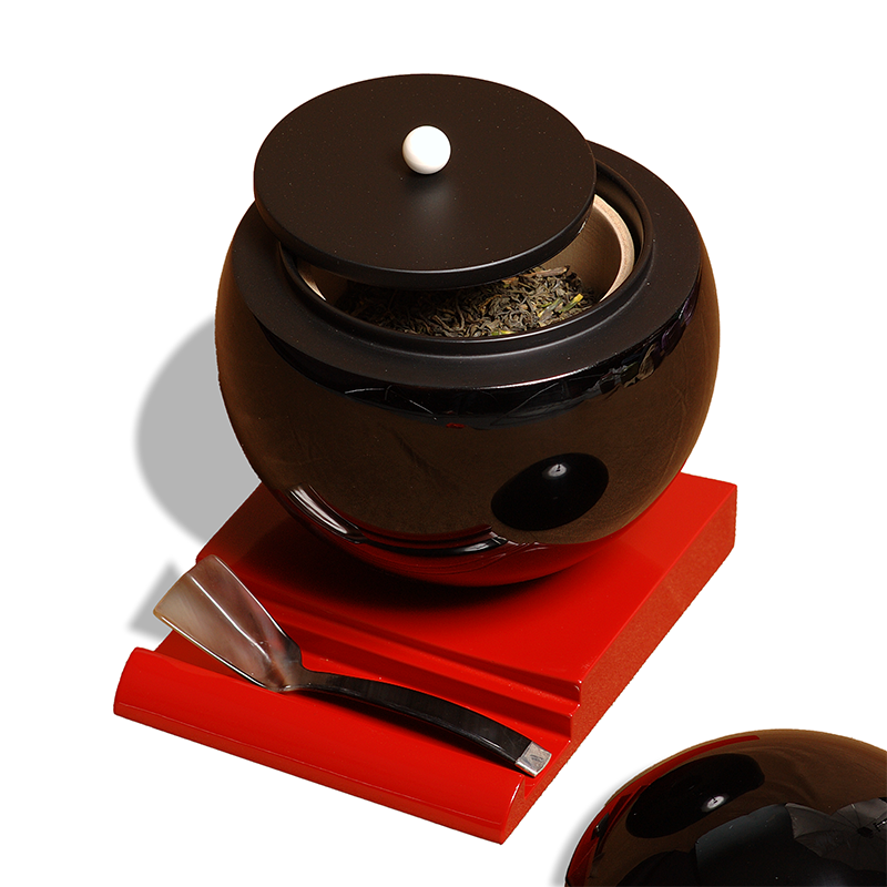 BLACK ROUND TEABOX