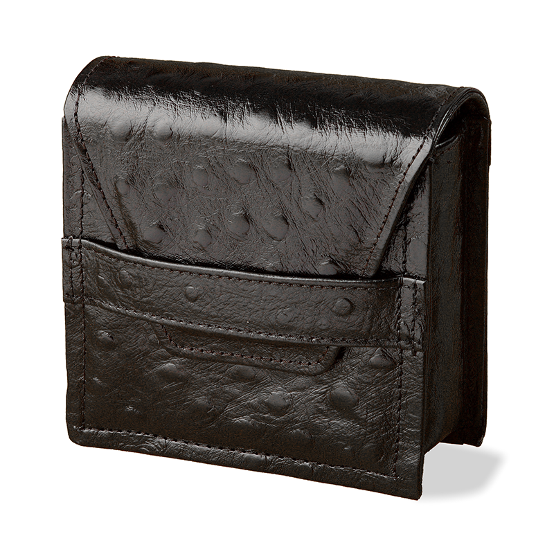 BLACK LEATHER COASTERS & BOX