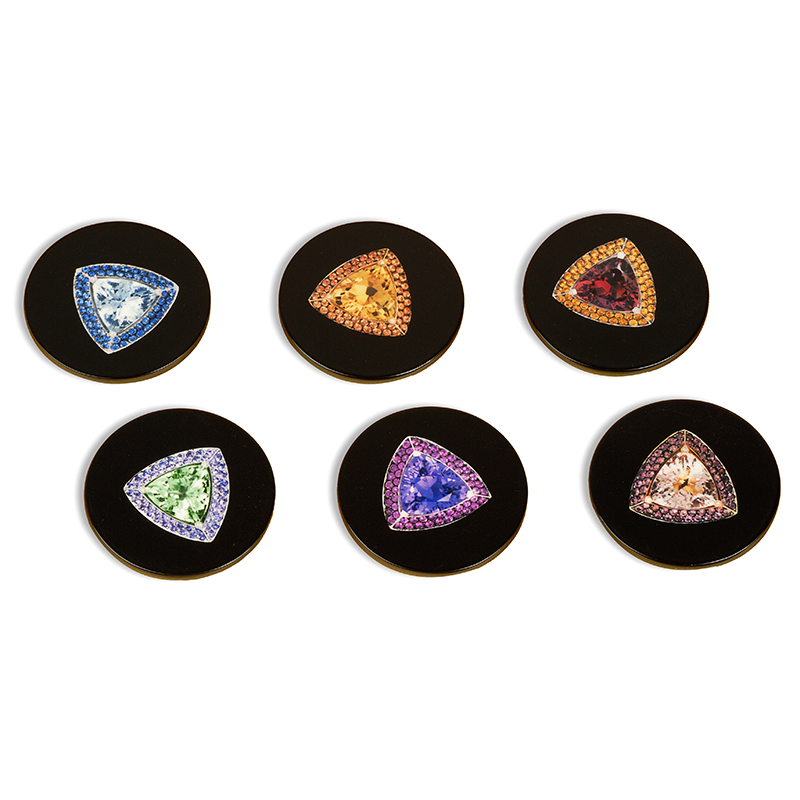 BLACK CIRCLE COASTERS & BAG