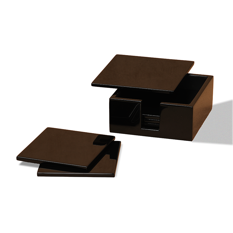 BLACK SQUARE LACQUER COASTERS