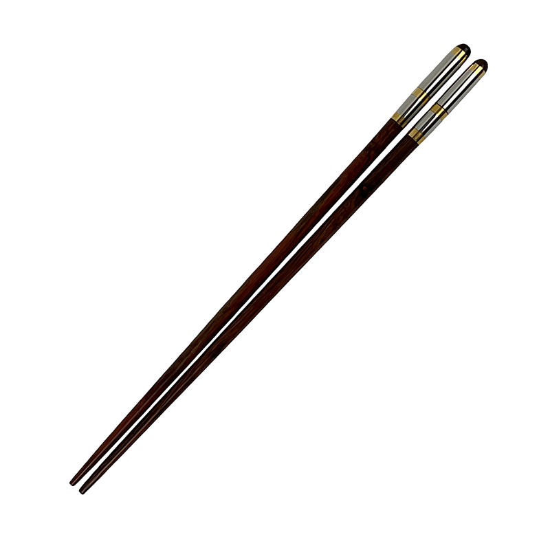 CHOPSTICK ROSEWOOD GOLD AND SILVER HEAD