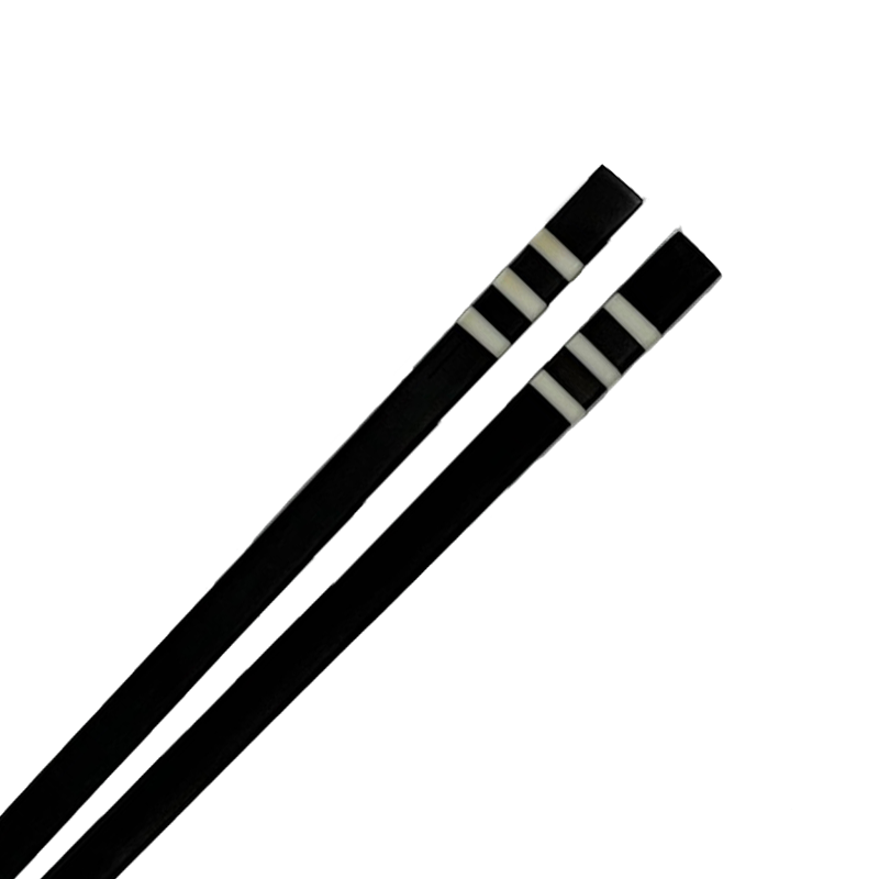 CHOPSTICK EBONY 3 PLASTIC WHITE RING SQUARE HEAD