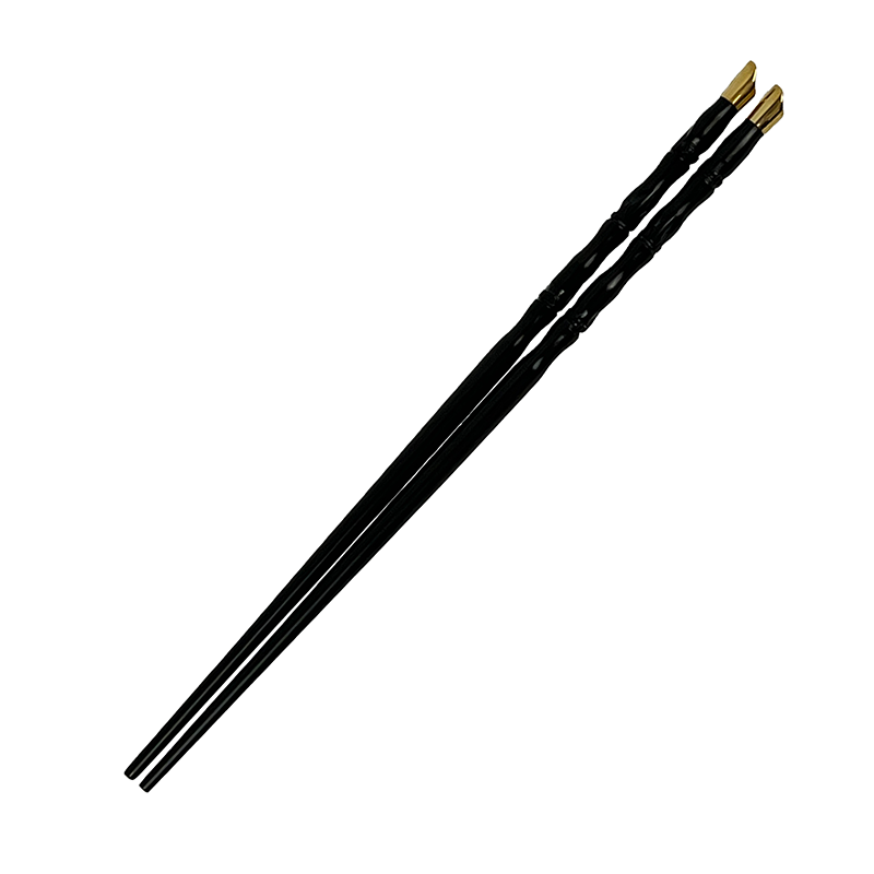 CHOPSTICK EBONY BAMBOO GOLDEN HEAD