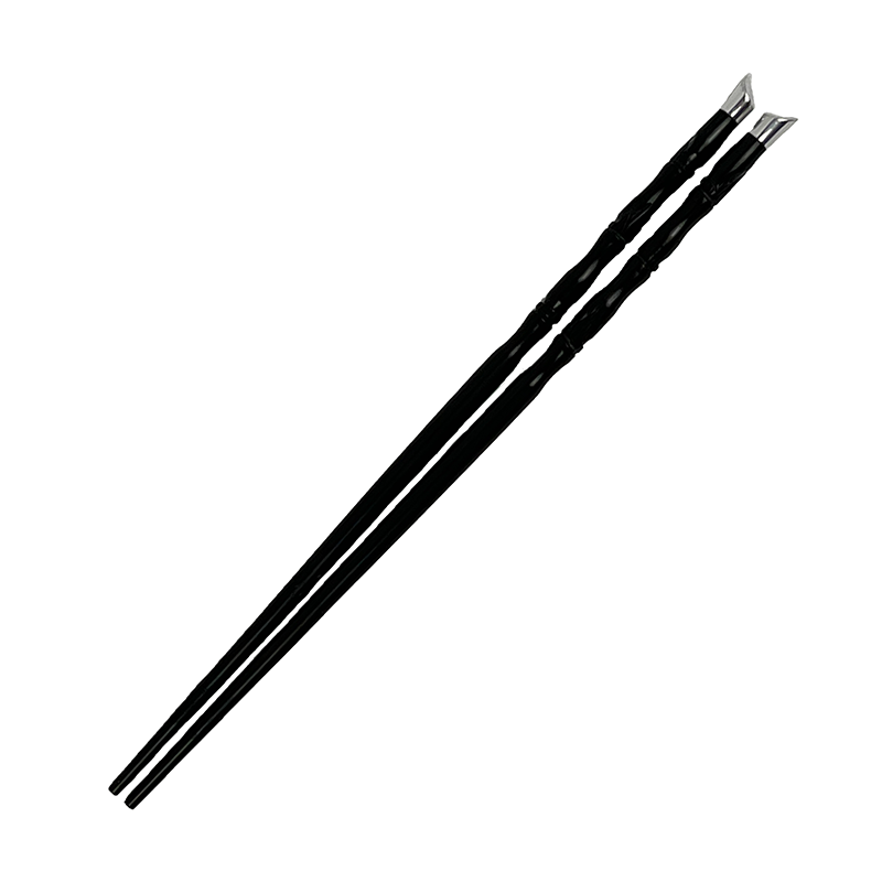 CHOPSTICK EBONY BAMBOO SILVER HEAD