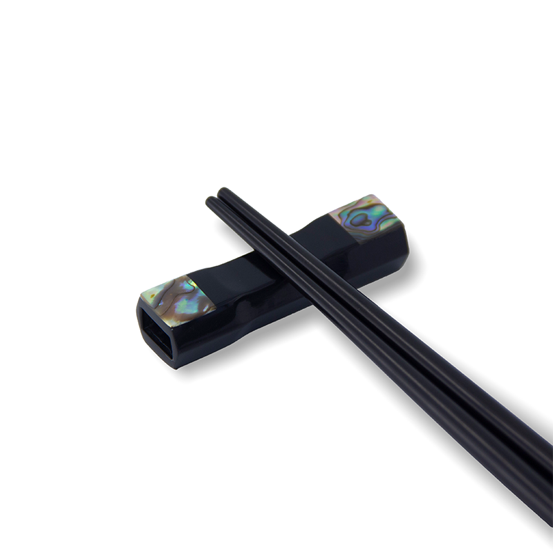CHOPSTICK HOLDER BLACK POLY HEXA PIPE ABALONE HEAD