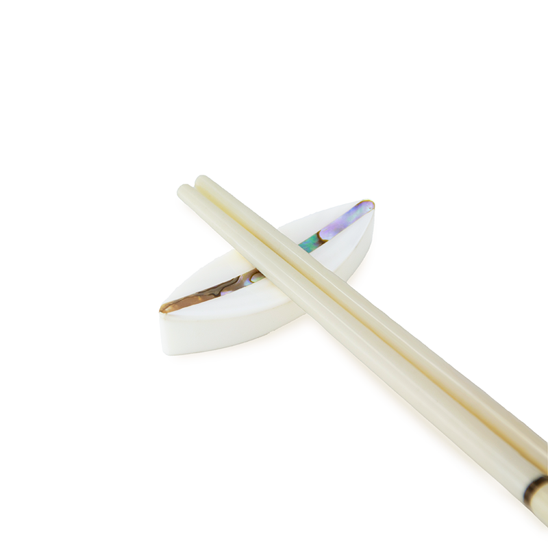 CHOPSTICK HOLDER WHITE POLY  LUMACA ABALONE LINE