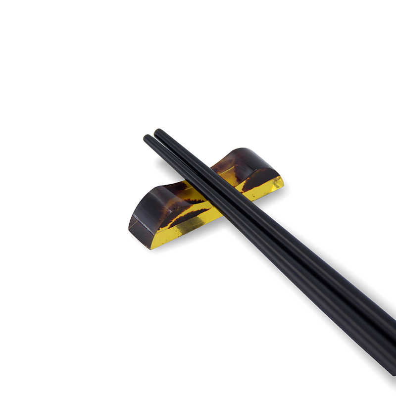 CHOPSTICK HOLDER YELLOW PLASTIC TRAPEZOID CONCAVE