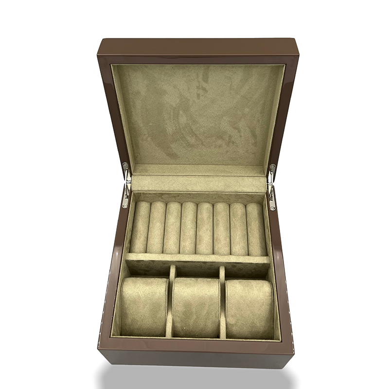 JEWELRY BOX SQUARE BROWN & PATTERN