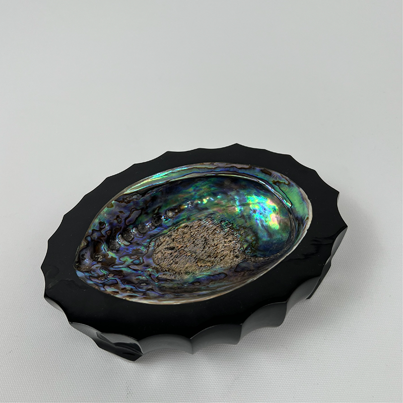ABALONE AND BLACK PLATE